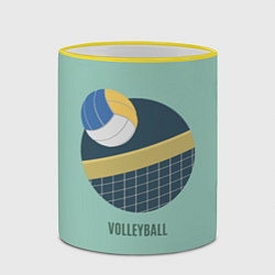 Кружка 3D Volleyball Спорт, цвет: 3D-желтый кант — фото 2