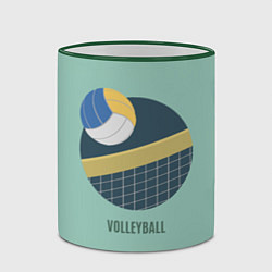 Кружка 3D Volleyball Спорт, цвет: 3D-зеленый кант — фото 2