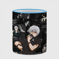 Кружка 3D Грустный Канеки Токийский Гуль Tokyo Ghoul, цвет: 3D-небесно-голубой кант — фото 2