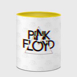 Кружка 3D PINK FLOYD LOGO ПИНК ФЛОЙД ГЛИТЧ, цвет: 3D-белый + желтый — фото 2