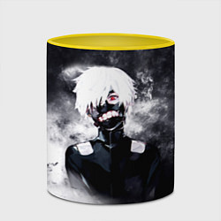 Кружка 3D Токийский Гуль в Дыму Tokyo Ghoul Smoke, цвет: 3D-белый + желтый — фото 2