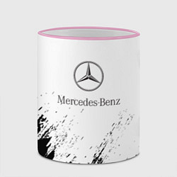 Кружка 3D Mercedes-Benz - White texture, цвет: 3D-розовый кант — фото 2
