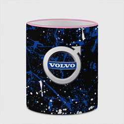 Кружка 3D Volvo - Брызги красок, цвет: 3D-розовый кант — фото 2