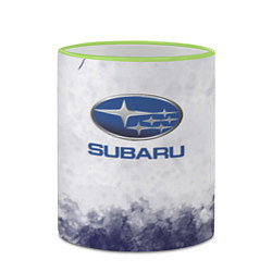 Кружка 3D Subaru Трещина, цвет: 3D-светло-зеленый кант — фото 2