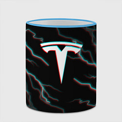 Кружка 3D Tesla Glitch молнии, цвет: 3D-небесно-голубой кант — фото 2