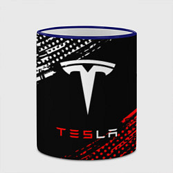 Кружка 3D Tesla - Logo Pattern, цвет: 3D-синий кант — фото 2