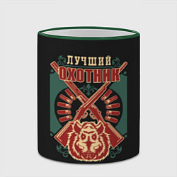 Кружка 3D Лучший Охотник - Hunter, цвет: 3D-зеленый кант — фото 2