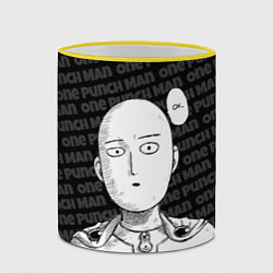 Кружка 3D One Punch Man - Сайтама Ванпанчмен, цвет: 3D-желтый кант — фото 2