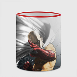 Кружка 3D One Punch Man - Сайтама, цвет: 3D-красный кант — фото 2