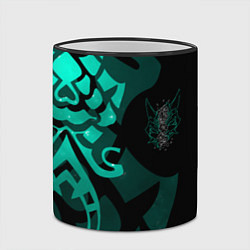 Кружка 3D МАСКА И ТАТУИРОВКА СЯО XIAO ГЕНШИН, цвет: 3D-черный кант — фото 2