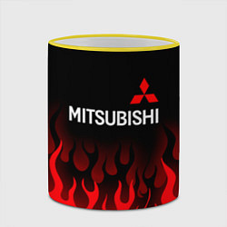 Кружка 3D Mitsubishi Огонь, цвет: 3D-желтый кант — фото 2