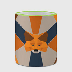 Кружка 3D Metamask Крипто лиса, цвет: 3D-светло-зеленый кант — фото 2