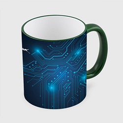 Кружка цветная Cyberpunk Неоновая микросхема