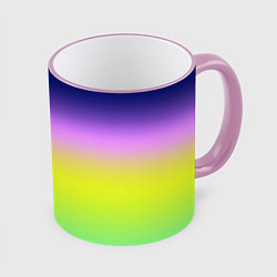 Кружка цветная Разноцветный градиентный узор зелено-фиолетовый