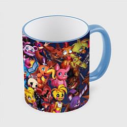 Кружка 3D Cute Fnaf Pattern, цвет: 3D-небесно-голубой кант