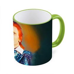 Кружка 3D Ziggy Stardust Portrait, цвет: 3D-светло-зеленый кант