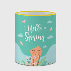 Кружка 3D Hello spring, цвет: 3D-желтый кант — фото 2