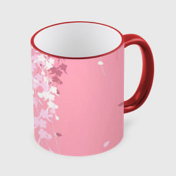 Кружка 3D Цветущая ива, цвет: 3D-красный кант