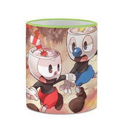 Кружка 3D Осенняя Прогулка Чашек Cuphead, цвет: 3D-светло-зеленый кант — фото 2