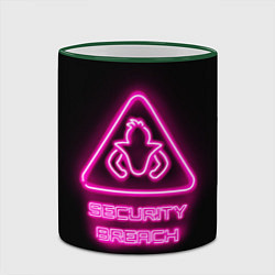 Кружка 3D Five Nights at Freddys: Security Breach лого, цвет: 3D-зеленый кант — фото 2