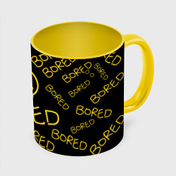Кружка 3D Sherlock Bored Pattern, цвет: 3D-белый + желтый