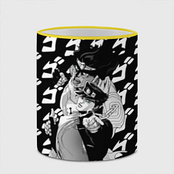 Кружка 3D ДЖОТАРО Куджо JOJO жожо, цвет: 3D-желтый кант — фото 2