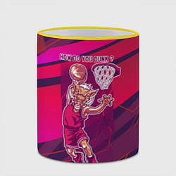 Кружка 3D Баскетбол кабан, цвет: 3D-желтый кант — фото 2