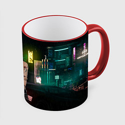 Кружка 3D Judy cyberpunk2077, цвет: 3D-красный кант