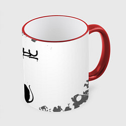 Кружка 3D БЭНКСИ - КРЫСА И СЕРДЕЧКО Брызги, цвет: 3D-красный кант