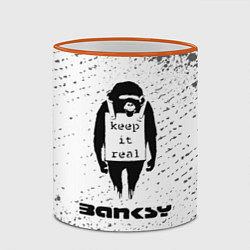Кружка 3D БЭНКСИ - ОБЕЗЬЯНА - Брызги, цвет: 3D-оранжевый кант — фото 2