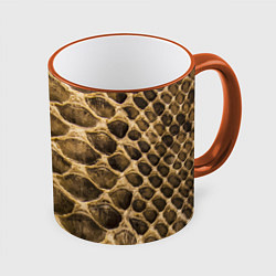 Кружка 3D Snake Skin Pattern, цвет: 3D-оранжевый кант