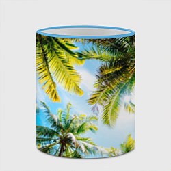 Кружка 3D Пальмы под солнцем, цвет: 3D-небесно-голубой кант — фото 2