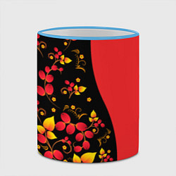 Кружка 3D Хохлома Русская роспись, цвет: 3D-небесно-голубой кант — фото 2