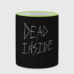 Кружка 3D Надпись Dead Inside, цвет: 3D-светло-зеленый кант — фото 2