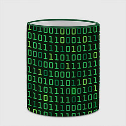 Кружка 3D Двоичный Код Binary Code, цвет: 3D-зеленый кант — фото 2