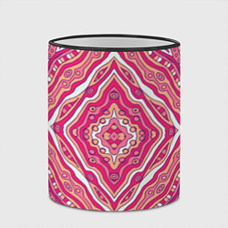 Кружка 3D Абстракция Узор розового цвета, цвет: 3D-черный кант — фото 2