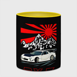 Кружка 3D Мазда RX - 7, цвет: 3D-белый + желтый — фото 2