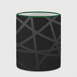 Кружка 3D ГЕОМЕТРИЧЕСКИЙ ПАТТЕРН ЧЕРНЫЙ, цвет: 3D-зеленый кант — фото 2
