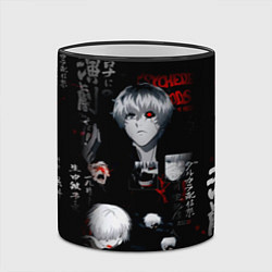 Кружка 3D Токийский Гуль Иероглифы Tokyo Ghoul, цвет: 3D-черный кант — фото 2