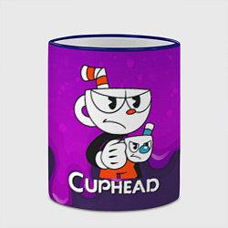 Кружка 3D Недовольная чашечка cuphead, цвет: 3D-синий кант — фото 2