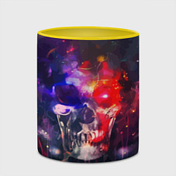 Кружка 3D Vanguard neon skull Fashion pattern, цвет: 3D-белый + желтый — фото 2
