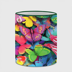 Кружка 3D Стая бабочек Pattern, цвет: 3D-зеленый кант — фото 2