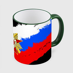 Кружка цветная 9 МАЯ ДЕНЬ ПОБЕДЫ ФЛАГ РОССИИ КРАСКОЙ