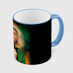 Кружка цветная Nirvana - Kurt Cobain with a gun