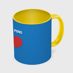 Кружка 3D PING PONG теннис, цвет: 3D-белый + желтый