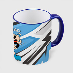 Кружка 3D Cuphead синяя чашечка, цвет: 3D-синий кант
