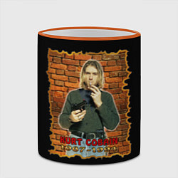 Кружка 3D Kurt Cobain 1967 - 1994, цвет: 3D-оранжевый кант — фото 2