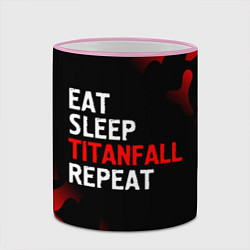 Кружка 3D Eat Sleep Titanfall Repeat Милитари, цвет: 3D-розовый кант — фото 2