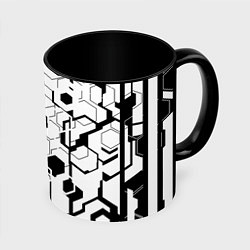 Кружка 3D Шесть граней, цвет: 3D-белый + черный