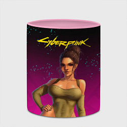 Кружка 3D Sexy сyberpunk Panam 18, цвет: 3D-белый + розовый — фото 2